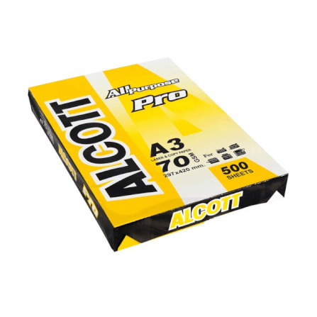 กระดาษถ่ายเอกสาร A3 70 แกรม ALCOTT ห่อสีเหลือง (1 รีม / 500 แผ่น) _1